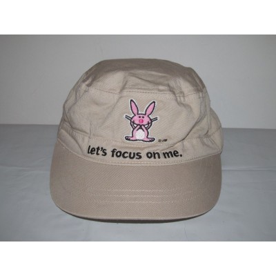 Jim Benton It's Happy Bunny Let's Focus On Me OSFM 100% Cotton 's Cap Hat  eb-12166038